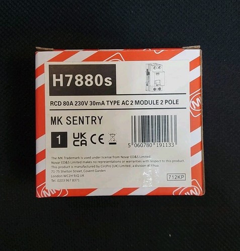 Sentry rcd h7880s 80amps - mk,