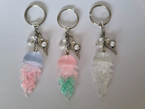 Handmade jellyfish keychain - jellyfish,