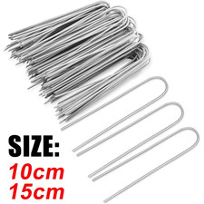 10X Heavy Duty Trampoline U-Shaped Metal Wind Stake Pegs Tent Ground Anchor UK