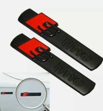 2Pcs Gloss Black S Line Badge