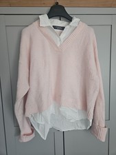 Womens Primark Mock Shirt Jumper Size L