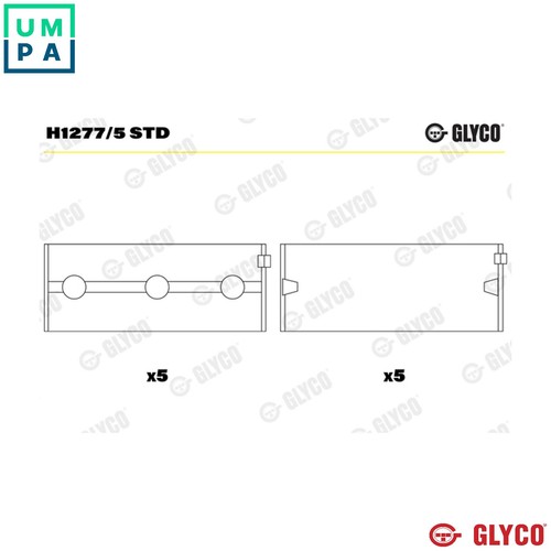 Crankshaft bearing h1277 std - crankshaft,