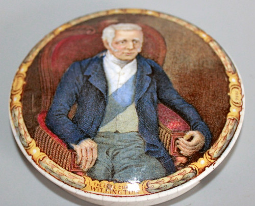 Antique prattware pot lid - prattware, the