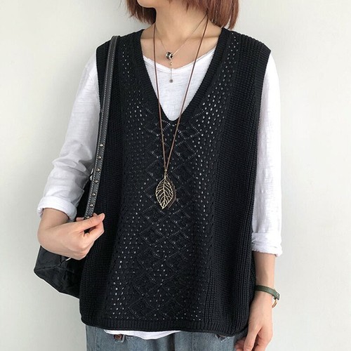 Lady knitted vest waistcoat - lady,