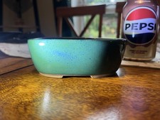 Bonsai Pot Walsall ceramics Studio Green Glaze With Blue Speckles