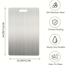 100%StainlessSteel Kitchen Chopping Board Dough Board Worktop Meat Cutting Board