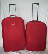 2 x REVELATION medium/large HOLD/CHECK IN SUITCASES hybrid 2 WHEEL red VGC