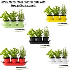 3PCS Metal Herb Planter Pots