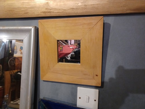 Small hanging mirror wooden - hanging,