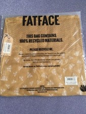 Fat Face Ladies Linen Scarf - Mustard with spotty Bee Print BNWT Rrp £32.50