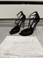Jimmy Choo black satin sandal