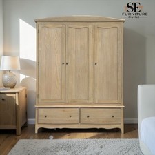 Solid Oak Triple Wardrobe with