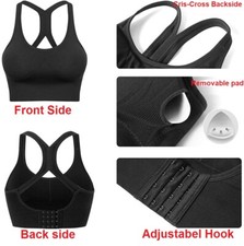Sports Bra high impact Racerback removable Paded Comfort Workout Yoga Bra Fitnes