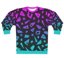 1980s Retro Computer Game Arcade Floor Print Sweatshirt / Jumper