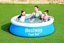 Bestway 6ft Fast Set Outdoor Inflatable Pool 940L Blue Family Garden Swimming
