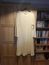 Marks and Spencer Women's Long Sleeve Cream Dress. Size 18 Petite