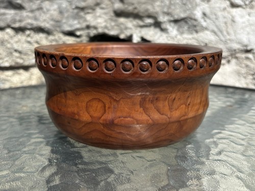 Vintage decorated turned wood - decorated,