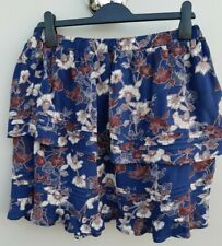 Next Ladies Size 14 Rah Rah Skirt Two Tiered Skirt Blue Floral