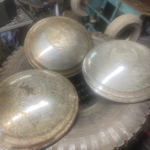 Vintage rice trailer hub cap - rice,