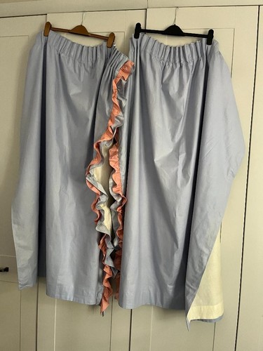 Blue peach curtains - blue,