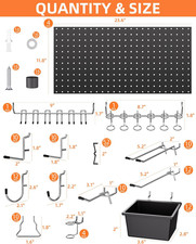 Incly 158pcs metal - incly, pegboard