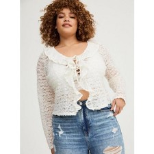 Torrid White Ribbon Ruffle