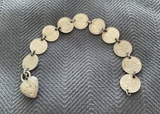 10 piece Silver British Threepenny Bracelet