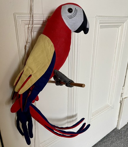 Vintage stuffed cotton parrot - vintage,