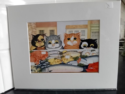 Mounted cat print linda - cat, by