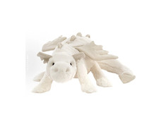 Large Jellycat Snow Dragon 50CM, White Plush Toy with Dust Bag - Perfect Gift