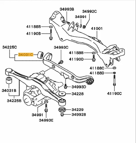 Bushing rear diff support bar - bushing,