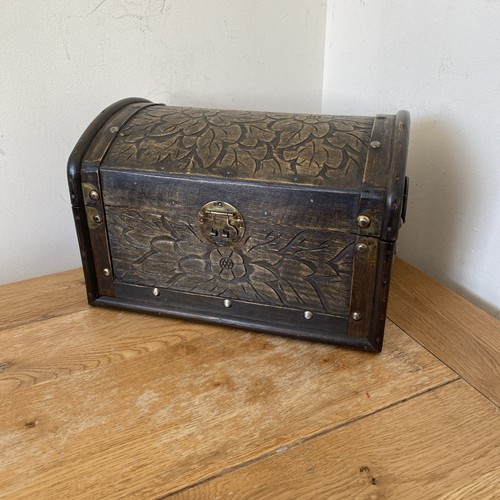 Antique wooden chest with hand - chest,