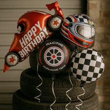 Race Car Birthday Balloons Set