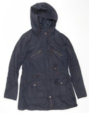 New Look Women’s Blue Hooded Cotton Parka Jacket Size 12