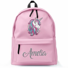 Personalised Unicorn Backpack Back to School Girl custom name class Nursery B...