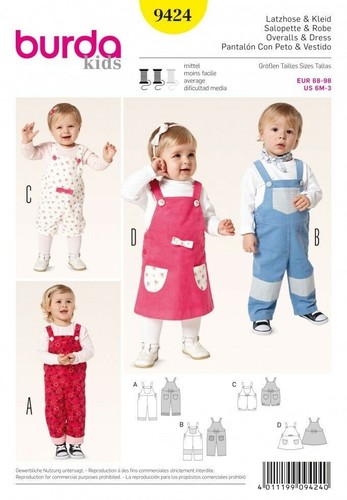 Burda 9424 dress dungarees - dress,