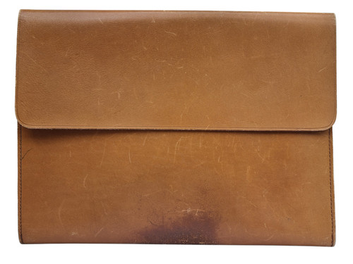 Vintage tan leather portfolio - tan,
