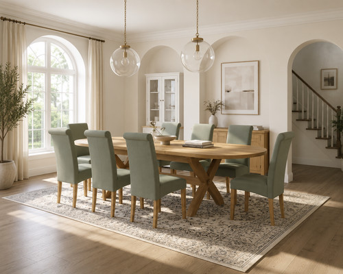 Solid oak deluxe wide - deluxe, x-leg