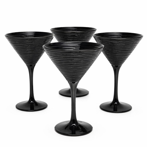 Black martini glasses - set, 4