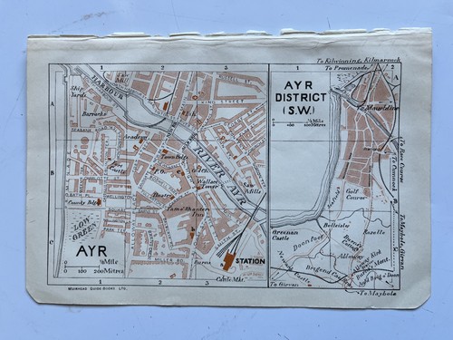 Vintage map ayr scotland - vintage,