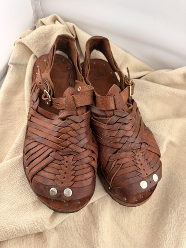 Vintage brown woven leather - brown,