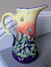 RARE LARGE OLD TUPTON JUG- PRIMROSE AND BUTTERFLIES- 24cm RETIRED DESIGN