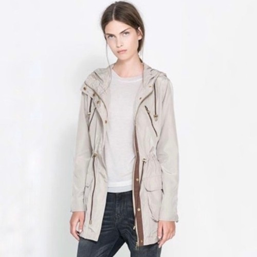 Zara khaki minimalist preppy - khaki,