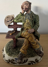 Vintage Capodimonte porcelain figurine - Man asleep on Bench