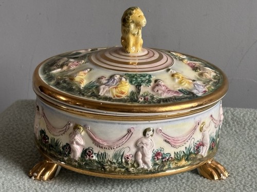Capodimonte porcelain lidded - porcelain,