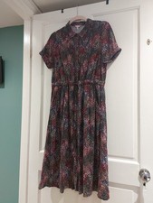 JOULES 12 draw String Waist, Button Up fit & flare Dress. In V Good Condition