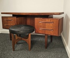 Gplan Fresco Floating Dressing Table With Black Vinyl Stool Danish Vintage Retro