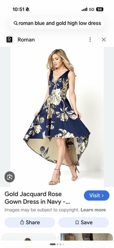 Blue and gold jacquard party - and,