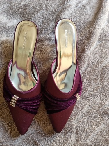 Purple kitten heeled mule - purple,