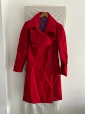VIVIENNE WESTWOOD FOR VIRGIN ATLANTIC Red 75% Wool Over Coat Size 12 R